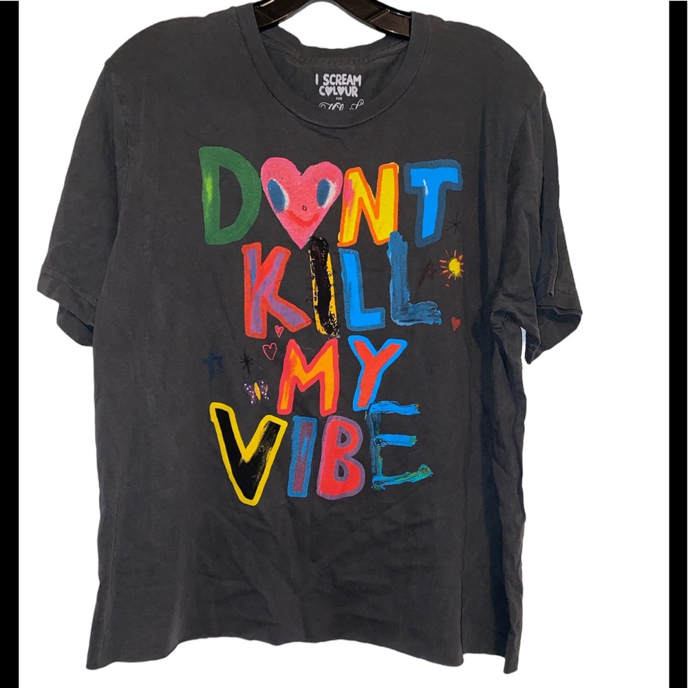 Sale! Free People X Midnight Rider Don't Kill My vibe cropped tee sz XL,S